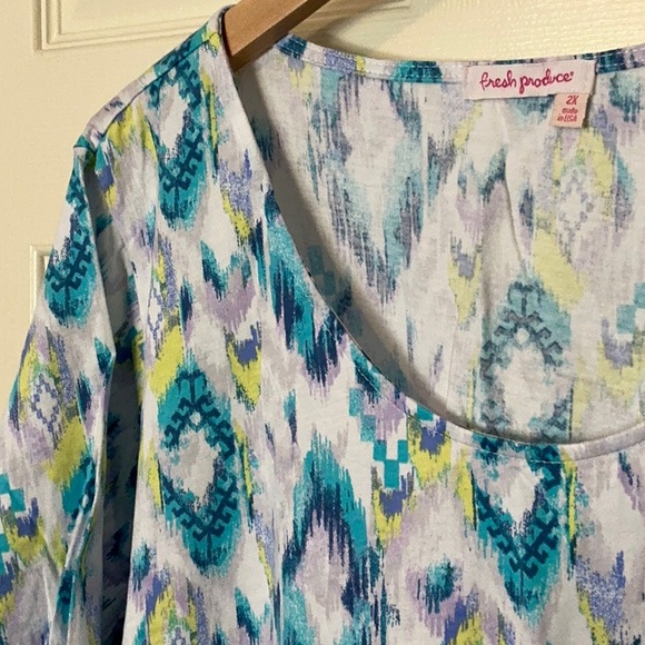 Vintage 2X Fresh Produce T-Shirt-Dress w pockets EUC - Picture 2 of 4